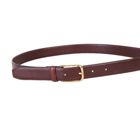 Vintage Henry Grethel Brown Leather Skinny Buckle Belt Size 34 / 85